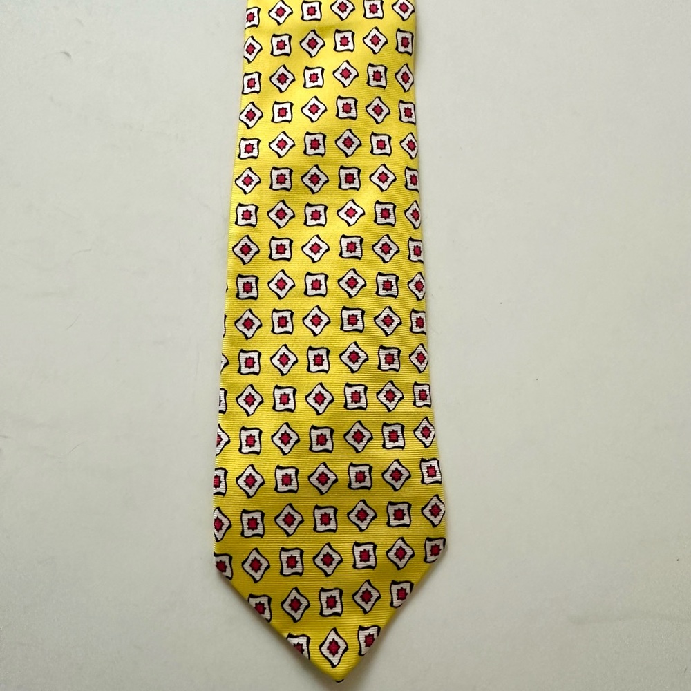 Ralph Lauren Purple Label Yellow and Red Geometric Tie